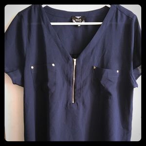 Perch Dark Blue Sheer Top
